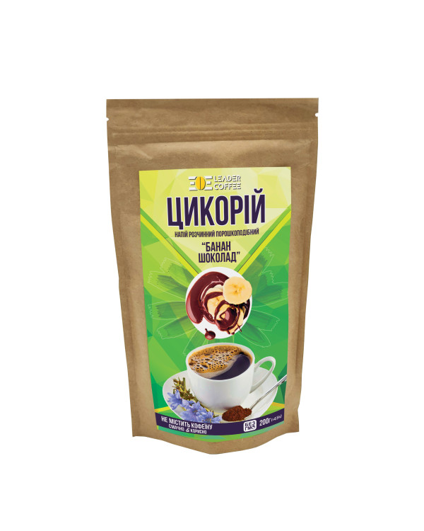Цикорій розчинний порошкоподібний ТМ"LEADERCOFFEE" Банан-шоколад, 200г
