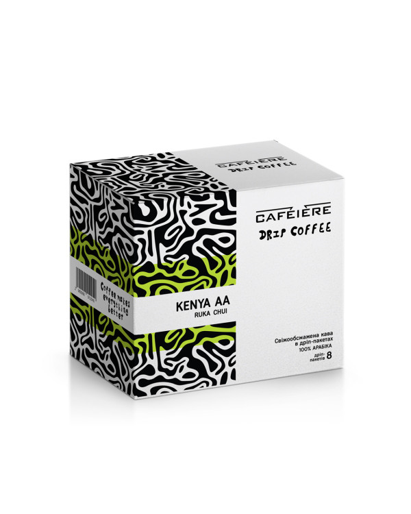Дрип кофе CAFEIERE Kenya AA Ruka Chui, 8шт