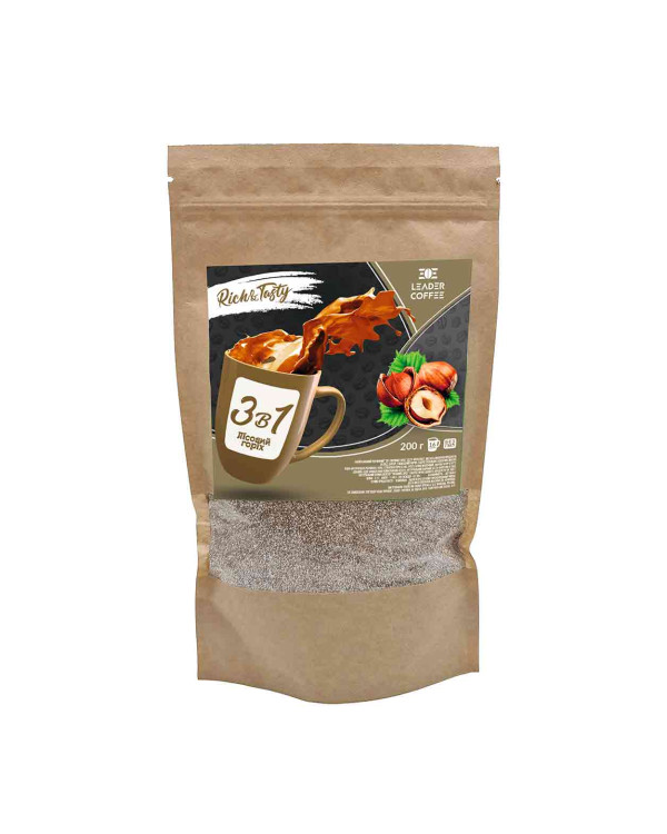 Кава 3в1 Лісовий горіх TM Leadercoffee, 200 г