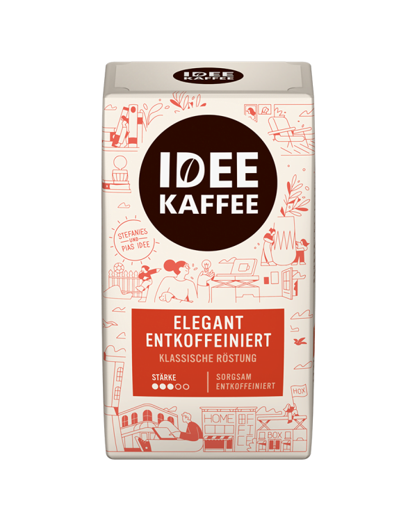 Кофе молотый без кофеина IDEE Kaffee ENTKOFFEINIERT, 500г