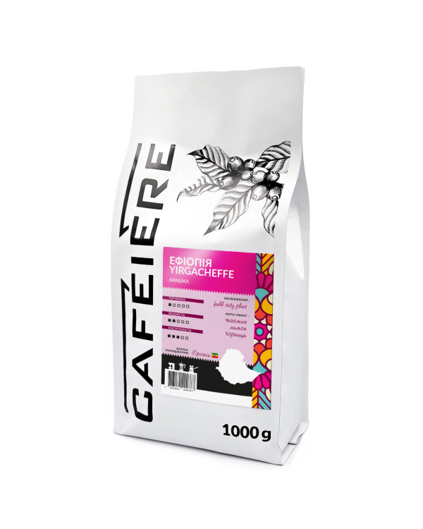 Кава в зернах Арабіка Ефіопія Йоргачіф (Ethiopia Yirgacheffe), 1кг