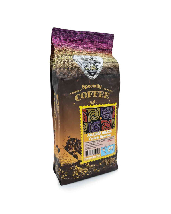 Кава в зернах GALEADOR Arabica Brazil Yellow Bourbon, 100/0, 1кг Кава в зернах GALEADOR Arabica Brazil Yellow Bourbon, 100/0, 1кг