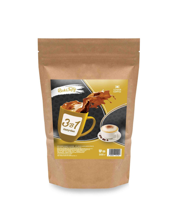 Кофе 3в1 Капучино TM Leadercoffee, 500г Кофе 3в1 Капучино TM Leadercoffee, 500г