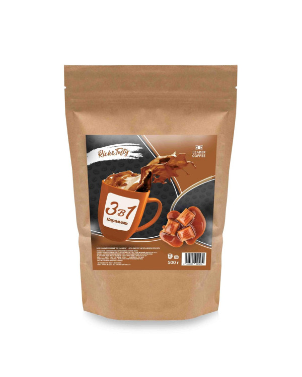 Кофе 3в1 Карамель TM Leadercoffee, 500г Кофе 3в1 Карамель TM Leadercoffee, 500г