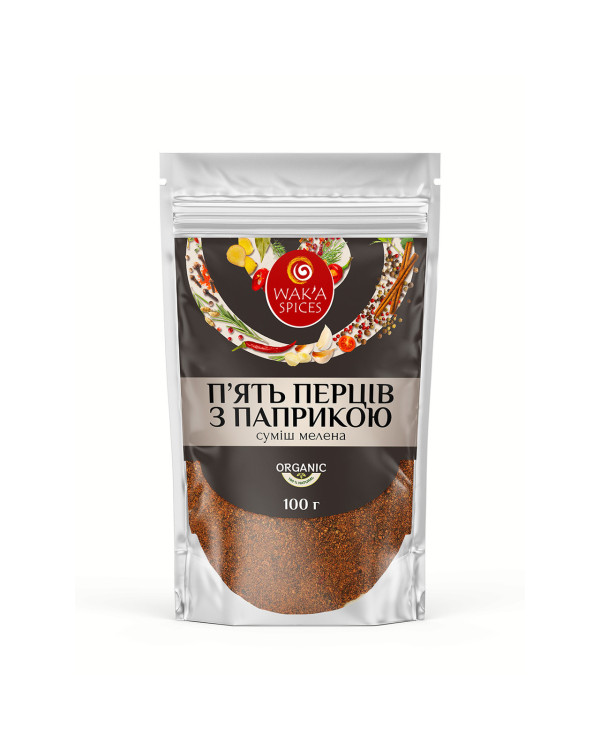 Суміш П'ять перців з паприкою мелена TM WAKA, 100г