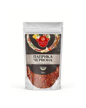 Паприка сушена різана ЧЕРВОНА 3*3 TM WAK`A, 50г