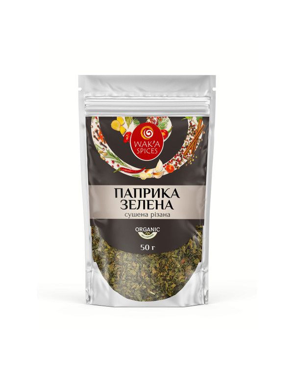 Паприка сушена різана ЗЕЛЕНА 3*3 TM WAK`A, 50г